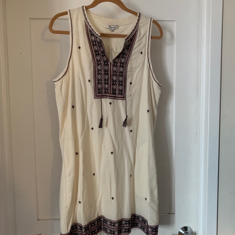 🆕 Madewell Embroidered Suncoast Dress Sz 10 Ivory